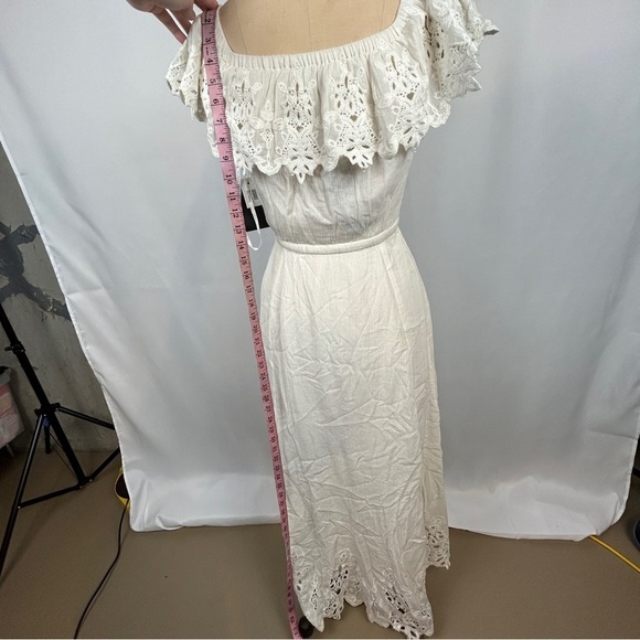 NEW Rachel Zoe Collection Halsey Off-the-Shoulder Maxi Dress Ivory Ecru Lace XS - Picture 11 of 16